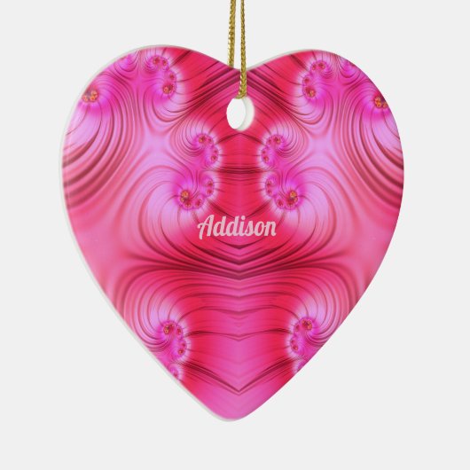 ADDISON ~ VALENTIJN HEART ~ Roze fractal ~ Keramisch Ornament (Rechts)
