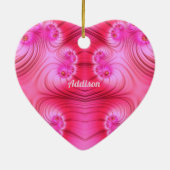 ADDISON ~ VALENTIJN HEART ~ Roze fractal ~ Keramisch Ornament (Achterkant)