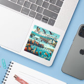 Addison Vermont 3 inch Vinyl Sticker (Laptop met iPhone)