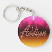 Addison Vorname Name golden pink Schlüsselanhänger Sleutelhanger (Voorkant)