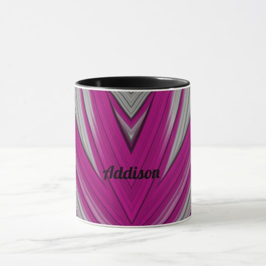 ADDISON ~ Zany 3D ~ Roze en Grijs Mok (Midden)