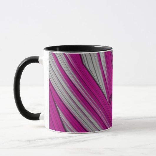 ADDISON ~ Zany 3D ~ Roze en Grijs Mok (Links)