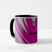 ADDISON ~ Zany 3D ~ Roze en Grijs Mok (Voorkant links)