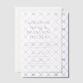 Addison Zwart en Wit Classic Elegant Bruiloft Vellum Uitnodigingen (Offset (Uitnodiging))