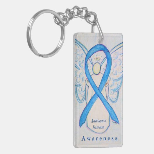Addison's Disease Angel Awareness Ribbon Sleutelha Sleutelhanger (Voorkant Links)