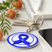 Addison's Disease Awareness Heart Sleutelhanger (Zijkant)