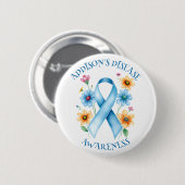 Addison's Disease Awareness Ribbon Ronde Button 5,7 Cm (Voorkant /achterkant)