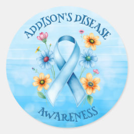 Addison's Disease Awareness Ribbon Ronde Sticker