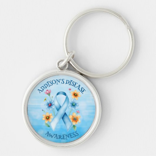 Addison's Disease Awareness Ribbon Sleutelhanger (Voorkant)