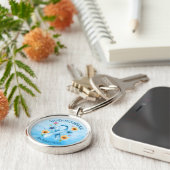 Addison's Disease Awareness Ribbon Sleutelhanger (Zijkant)