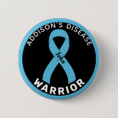 Addison's Disease Warrior Ribbon Black Button (Voorkant)