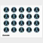 Addison's Disease Warrior Ribbon Black Ronde Sticker (Vel)