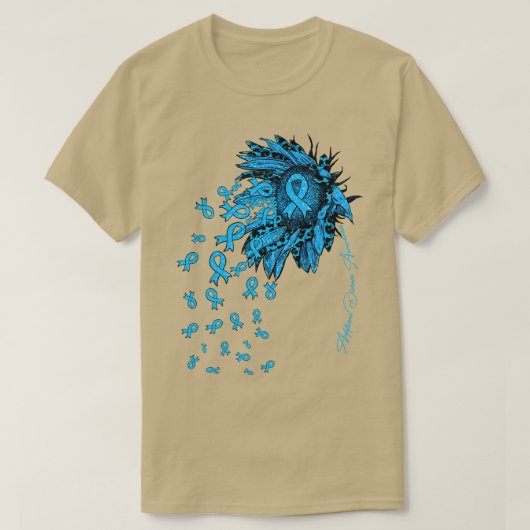 Addisons Ziekte Bewustzijn Zonnebloem Lint Bloem T-shirt (Design voorkant)