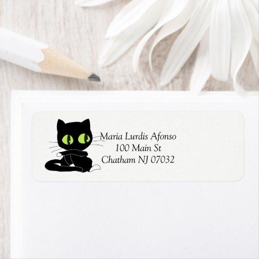 Address Labels Cats Black (Insitu)