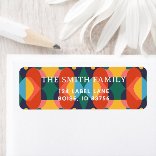 Address labels colorful geometric seamless pattern (Insitu)