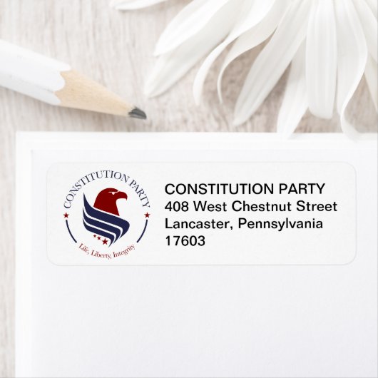 Address Labels, Constitution Party Etiket (Insitu)