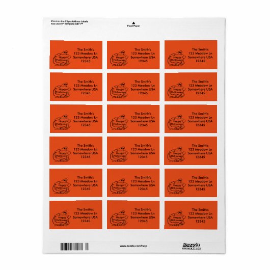 Address Labels/Halloween Ghost Etiket (Full Sheet)