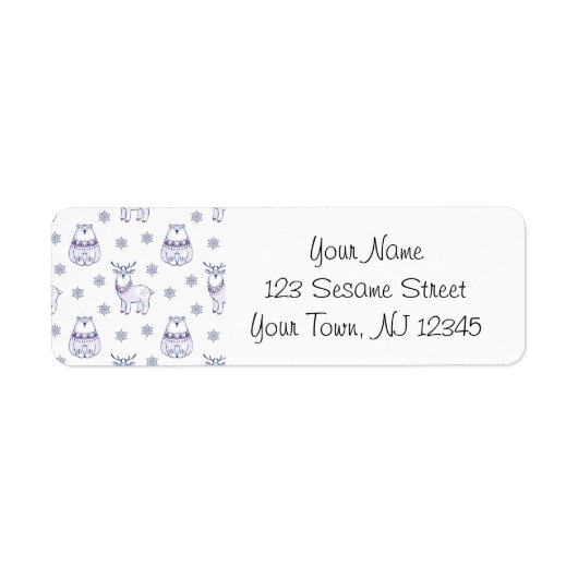 Address Labels with Polar Bears & Reindeers (Voorkant)