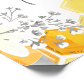 Addressee Baby shower Sign Yellow Honey Bee Thema Poster (Hoek)