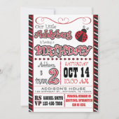 Addybug Uitnodigingen voor de 2e verjaardag (Voorkant)