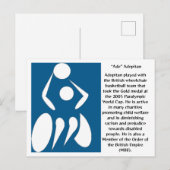 Adedidepitan, wielstoelbasketbalspeler briefkaart (Voorkant / Achterkant)