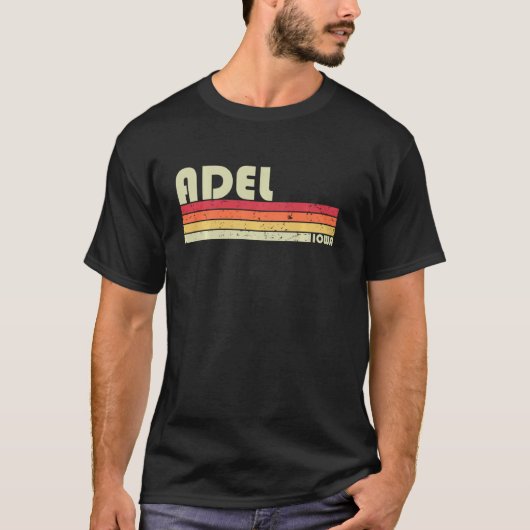 Adel Ia Iowa Funny City Home Roots Retro 70s 80s T-shirt (Voorkant)
