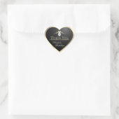 Adel Zwart Gouden Frame Logo en Monogram Bedankt Hart Sticker (Tas)