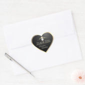 Adel Zwart Gouden Frame Logo en Monogram Bedankt Hart Sticker (Envelop)