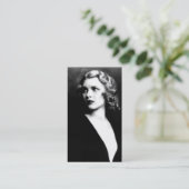 Adela, Elegant Black en White  Photo Visitekaartje (Staand voorkant)