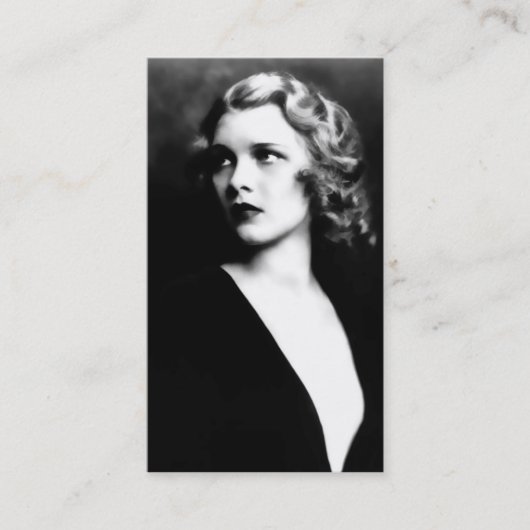 Adela, Elegant Black en White  Photo Visitekaartje (Voorkant)