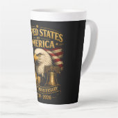 Adelaar 250e verjaardag Verenigde Staten van Ameri Latte Mok (Rechterhoek)