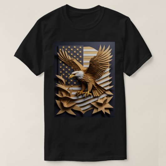 Adelaar 3D Papier Kunst Design T-shirt (Design voorkant)