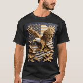 Adelaar 3D Papier Kunst Design T-shirt (Voorkant)