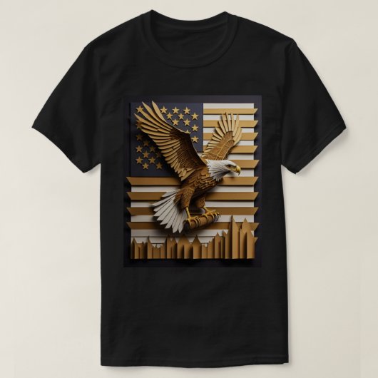 Adelaar 3D Papier Kunst Design T-shirt (Design voorkant)