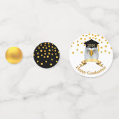 Adelaar afstudeerconfetti in zwart & goud tafelcon confetti (Achterkanten)