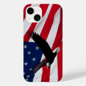 Adelaar Amerikaanse vlag op winderige dag Case-Mate iPhone Case (Achterkant)