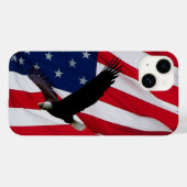 Adelaar Amerikaanse vlag op winderige dag Case-Mate iPhone Case (Achterkant (horizontaal))