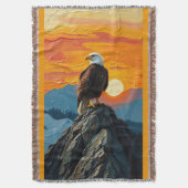 Adelaar bij zonsondergang deken (Voorkant Verticaal)
