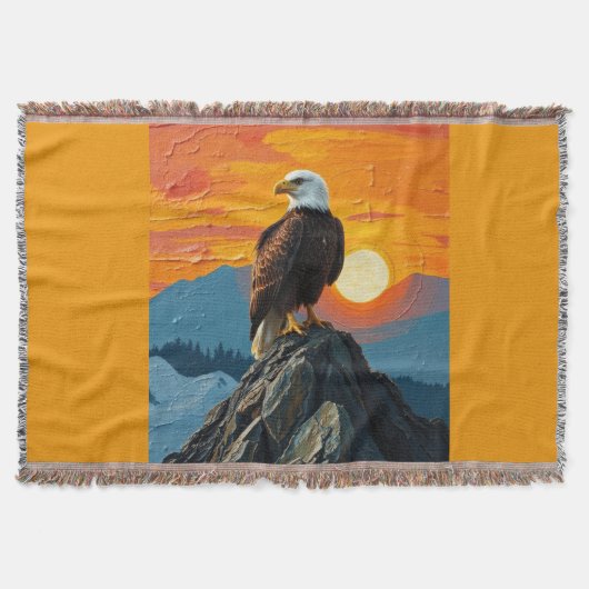 Adelaar bij zonsondergang deken (Voorkant)