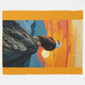 Adelaar bij zonsondergang fleece deken (Voorkant (Horizontaal))