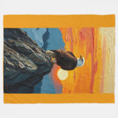 Adelaar bij zonsondergang fleece deken (Voorkant (Horizontaal))