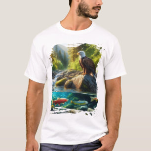 Adelaar boven bergstroom natuur wildlife T-shirt