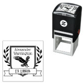 Adelaar Crest lint Ex Libris bibliotheek boeknaam Zelfinktende Stempel (In situ)