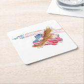 Adelaar en Amerikaanse vlag Kartonnen Onderzetters (Schuin)