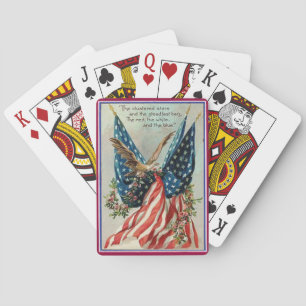 Adelaar en Amerikaanse vlag Patriottisch Pokerkaarten
