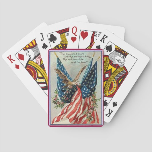 Adelaar en Amerikaanse vlag Patriottisch  Pokerkaarten (Achterkant)