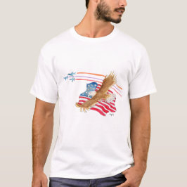 Adelaar en Amerikaanse vlag T-shirt