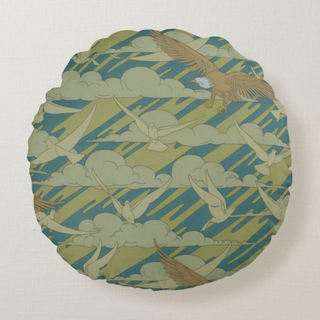 Adelaar en duif rond kussen (Voorkant)