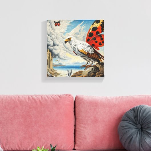 Adelaar en lieveheersbeestje scène canvas afdruk (Insitu (Woonkamer))
