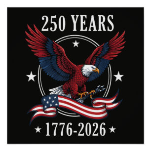 Adelaar En Vlag 250 Jaar 1776-2026 250ste Perfect Poster